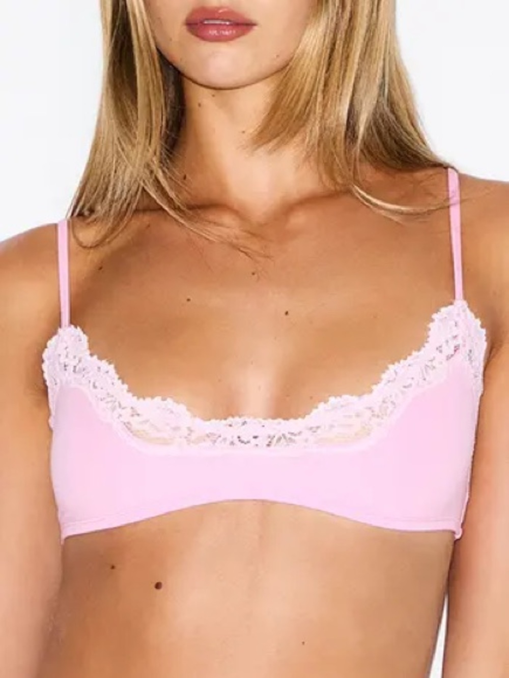 NWT Skims fits everybody lace pink SCOOP BRALETTE. Size XL